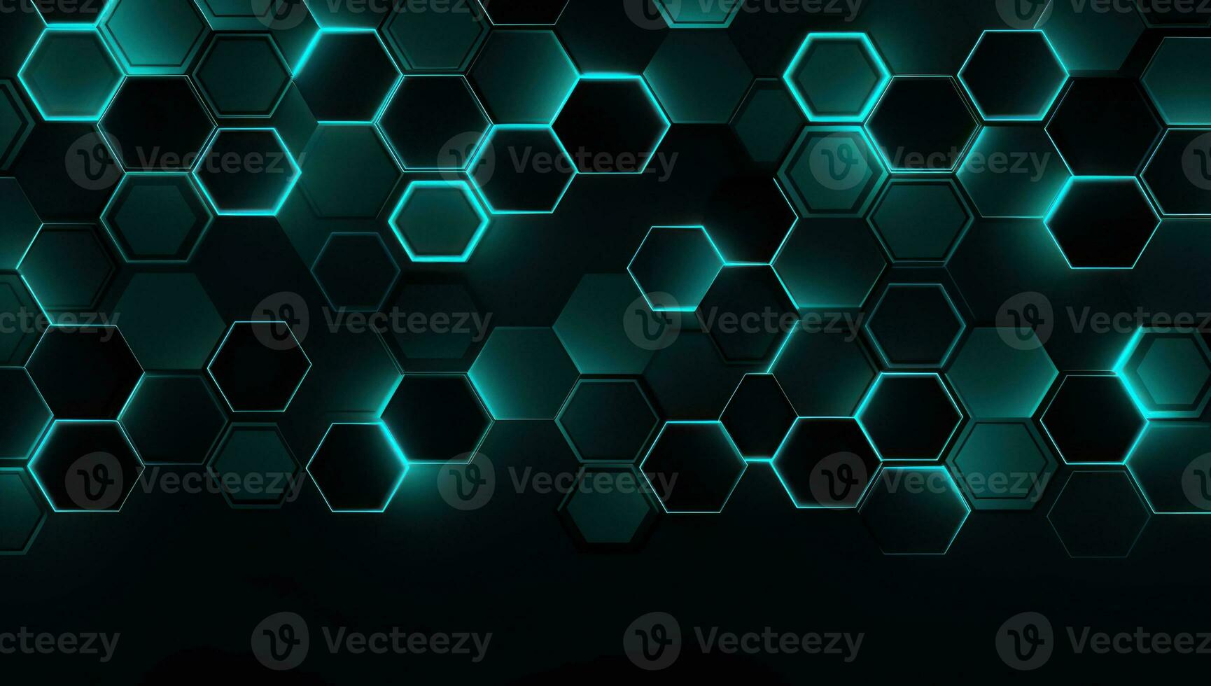 Abstract Blue Hexagons Pattern Background Design AI Generated photo