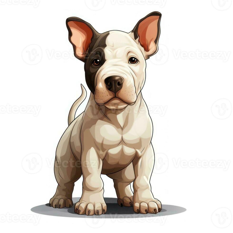 Cartoon Bull Terrier for Toddler Book AI Generated photo