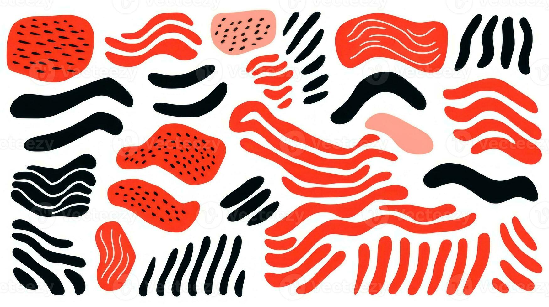 Abstract Charcoal Stripes and Paint Shapes AI Generated photo