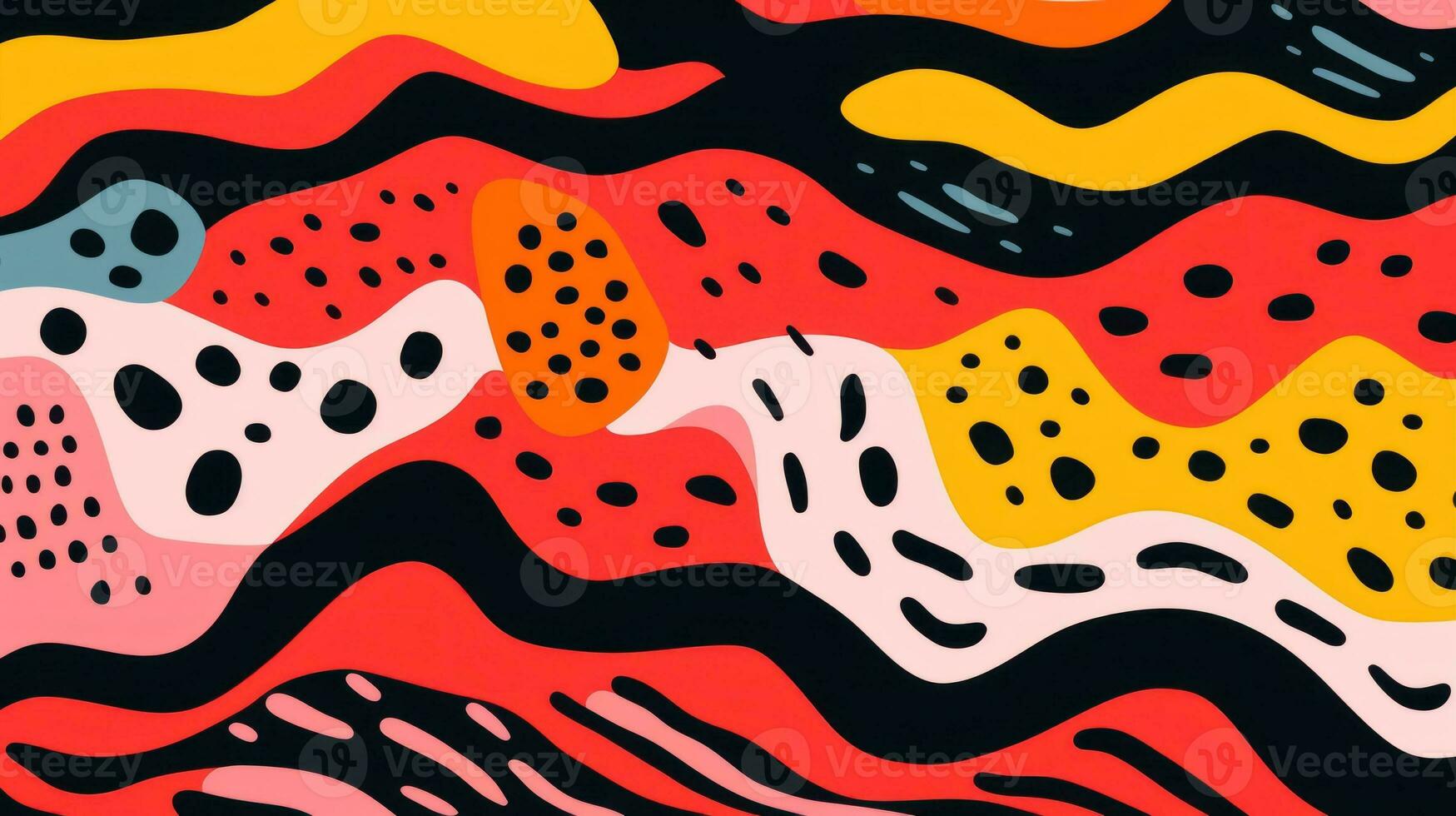 Abstract Charcoal Scribble Stripes and Bold Paint Shapes AI Generated photo
