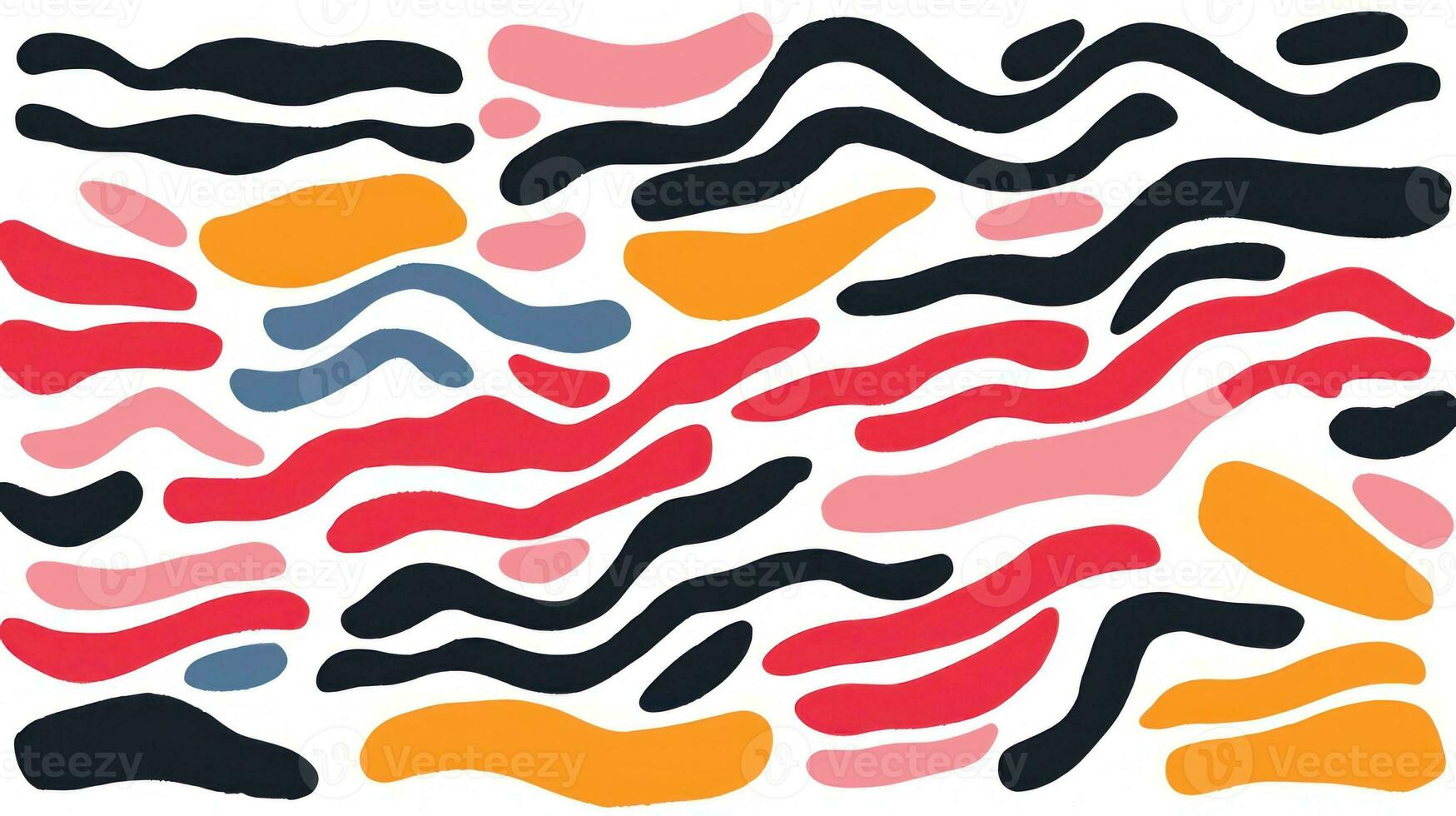 Abstract Charcoal Scribble Stripes and Bold Paint Shapes AI Generated photo