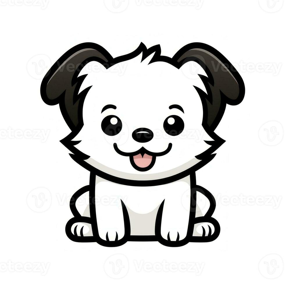 Minimalist Dog Icon on White Background AI Generated photo