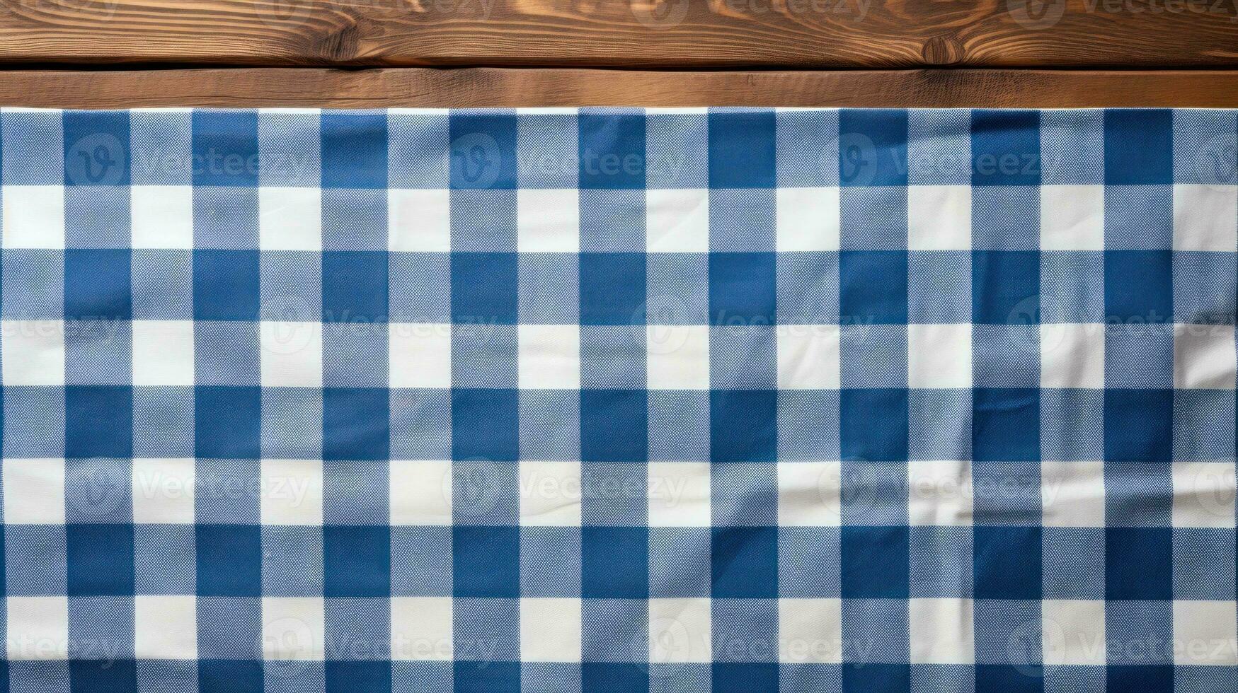 Blue and White Checkered Bavarian Wooden Board in Munich AI Generated photo