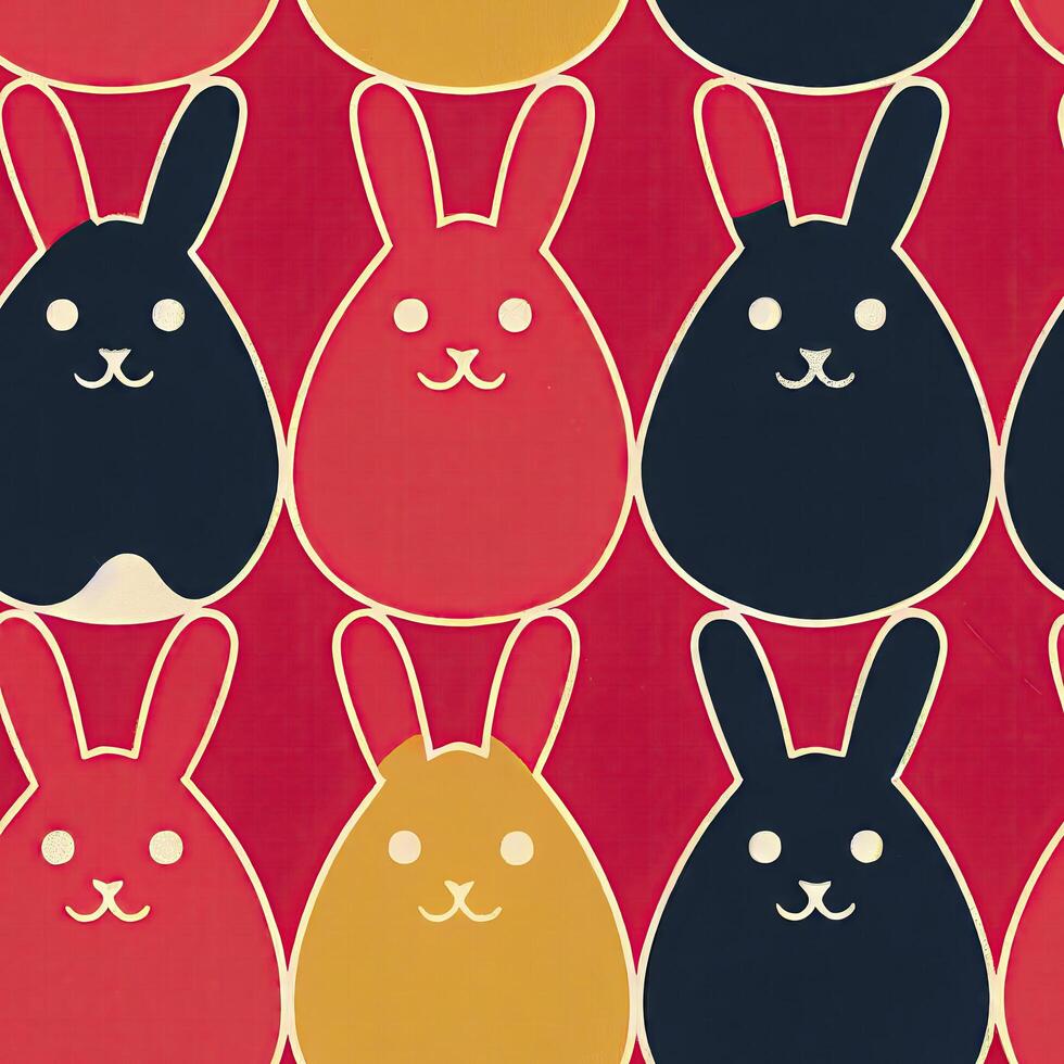 Whimsical Silhouettes of Easter Bunnies AI Generated photo