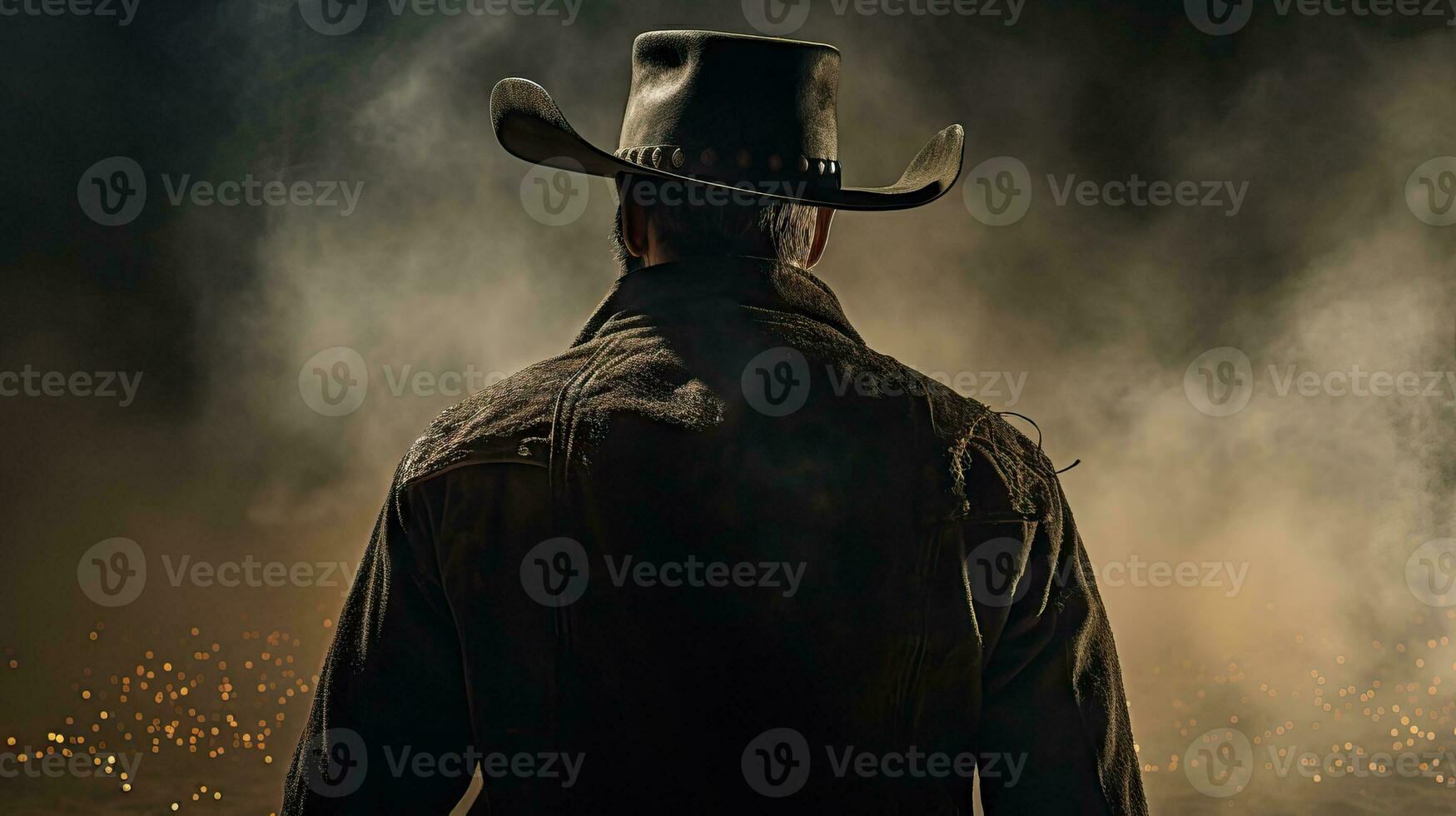 Back View of a Cowboy AI Generated photo