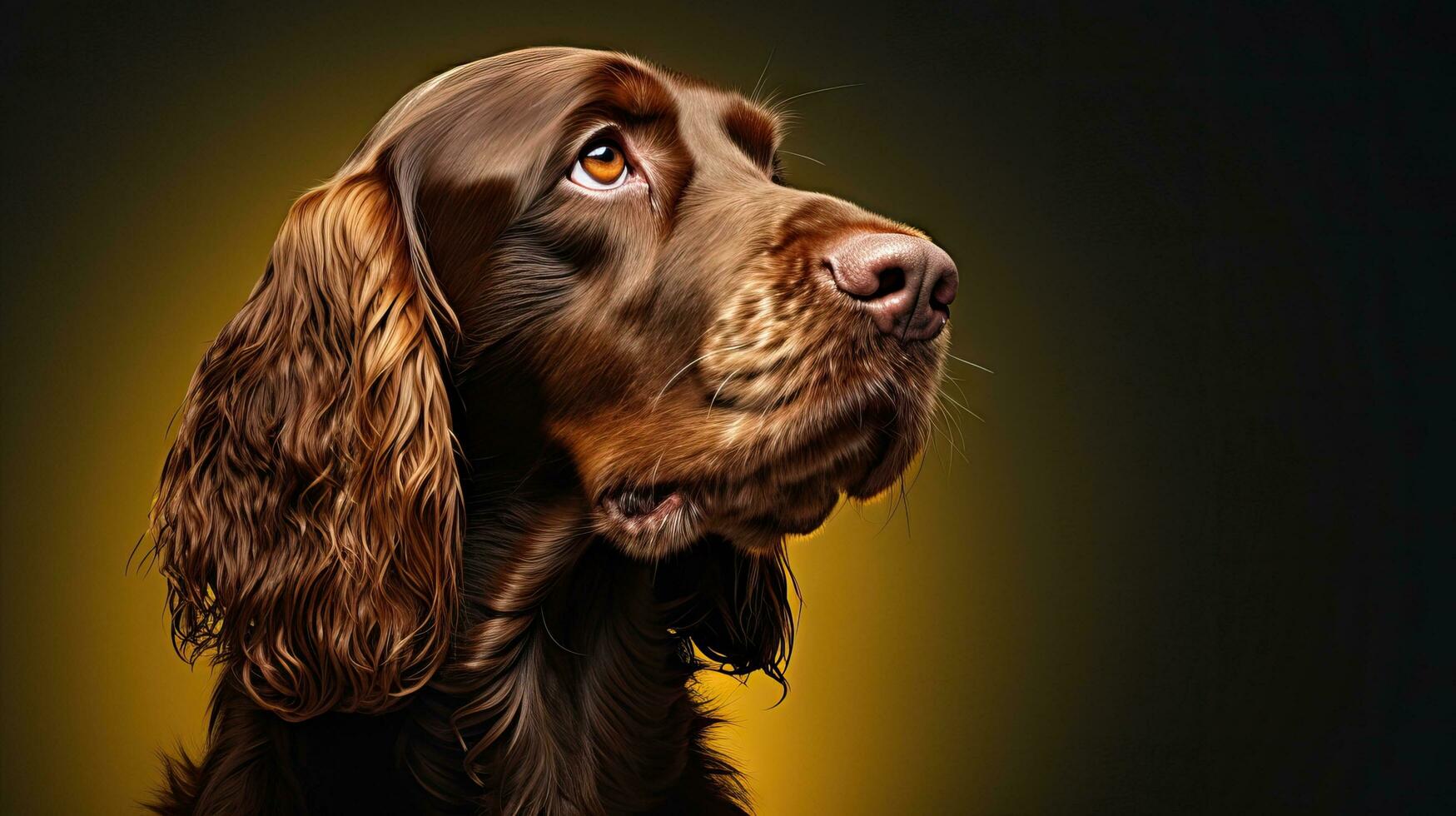 Adorable Cocker Spaniel Dog on White Background AI Generated photo