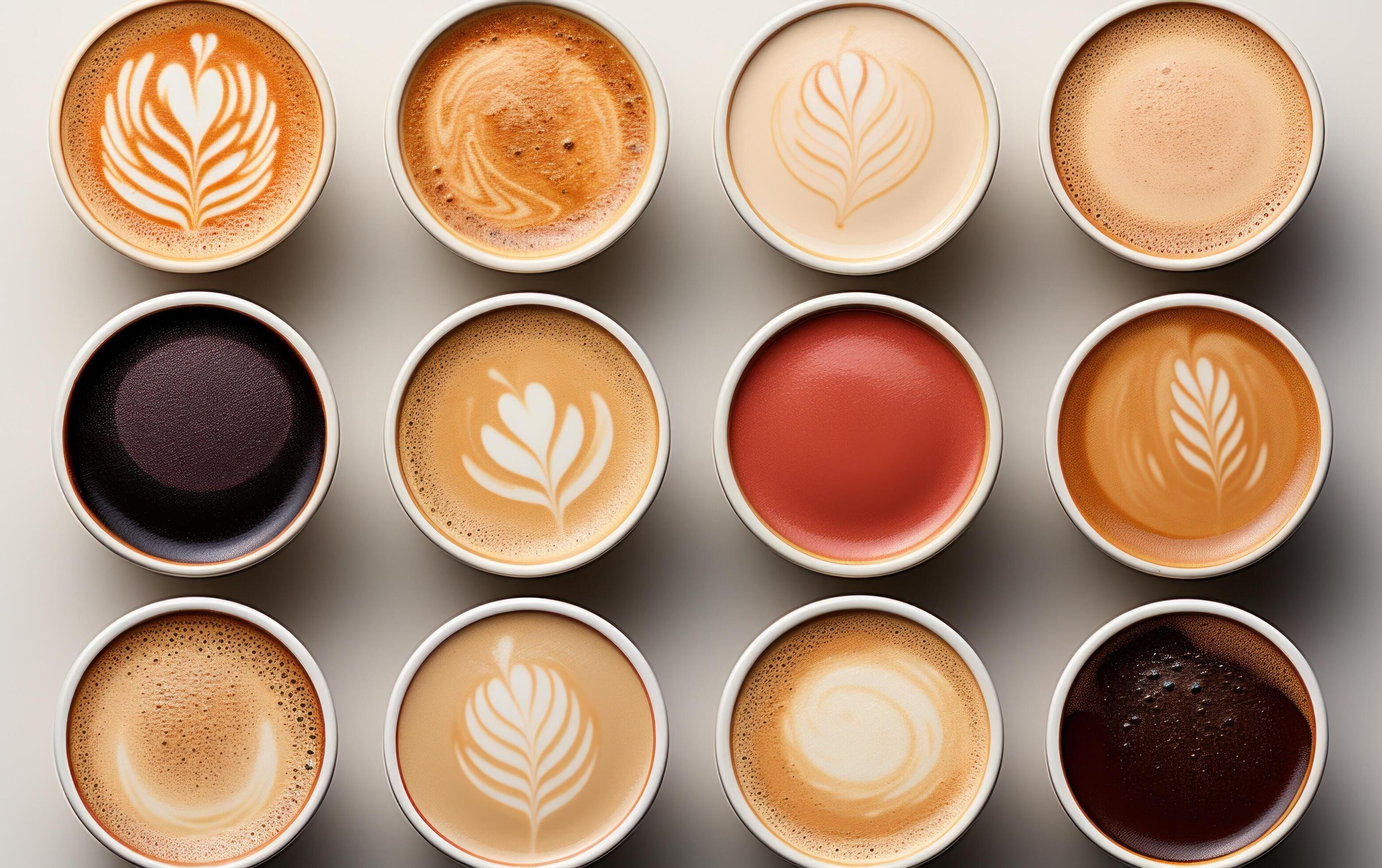 Assortment of Coffee Cups on Beige Background AI Generated 29995446