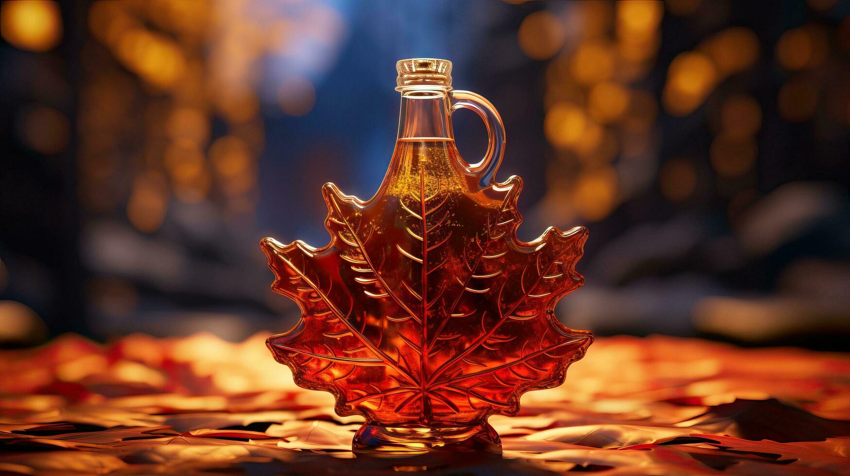 Delicious Maple Syrup Pouring on Pancakes AI Generated photo