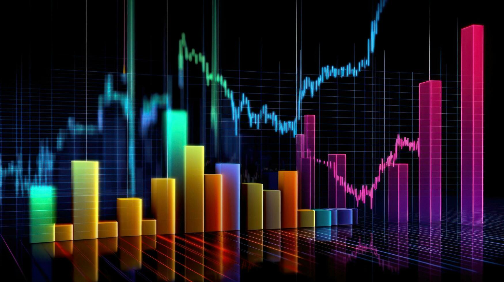 Digital Graphical Chart of Business AI Generated photo