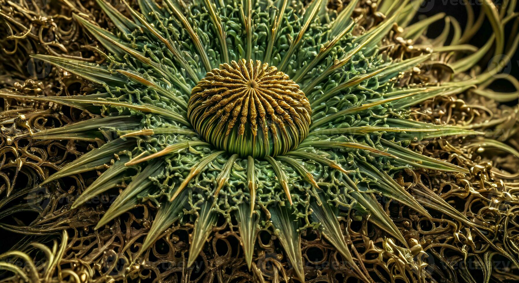 Close Up Image Of A Green Plant photo