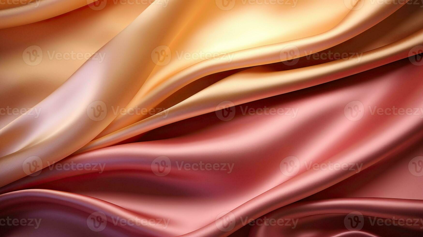 Elegant Gold and Pink Gradient Silk Fabric Background AI Generated photo