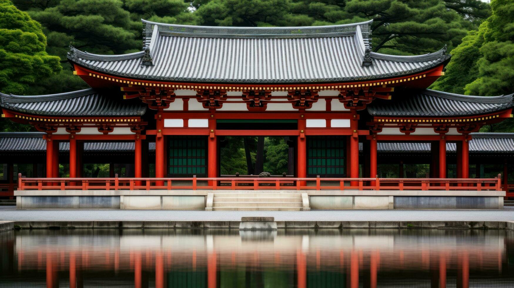 Beautiful Heian Shrine in Japan AI Generated photo