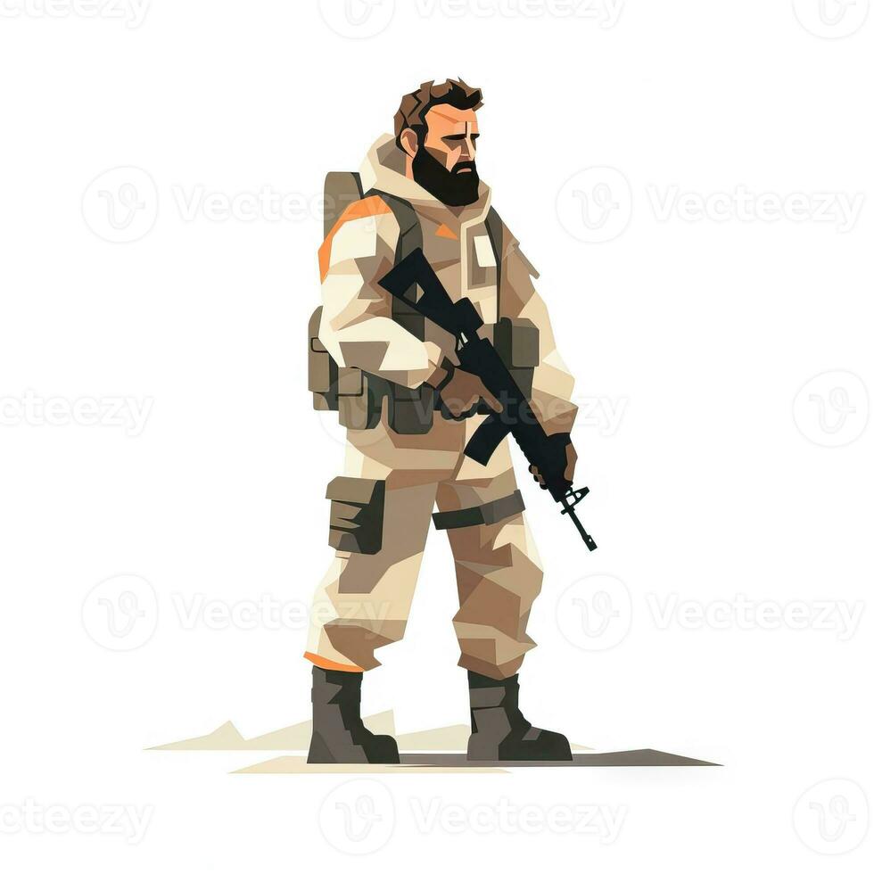 Minimalistic Animation of a Soldier AI Generated photo