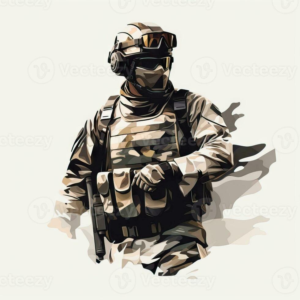 Minimalistic Animation of a Soldier AI Generated photo