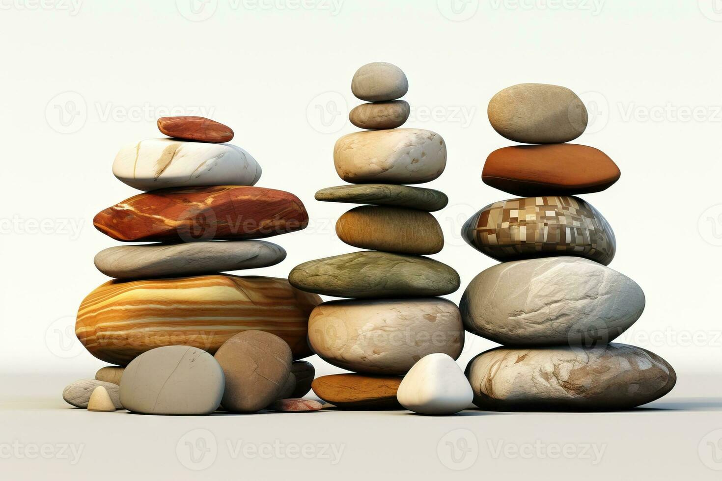 Minimalistic Stack of Stones AI Generated photo