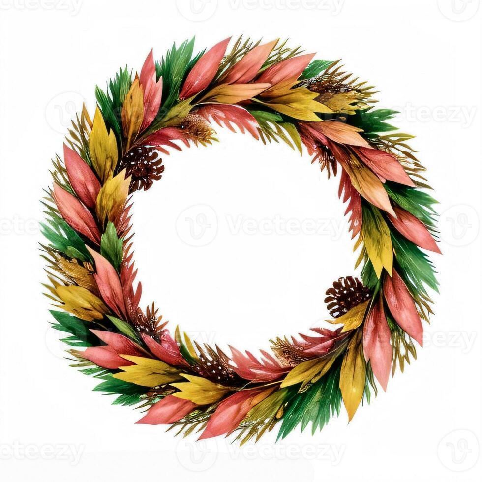 Watercolor Style Autumn Wreath Frame For Text photo