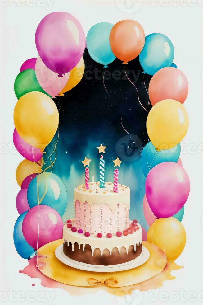 Watercolor Birthday Background For Text Birthday Card 29998159 Stock