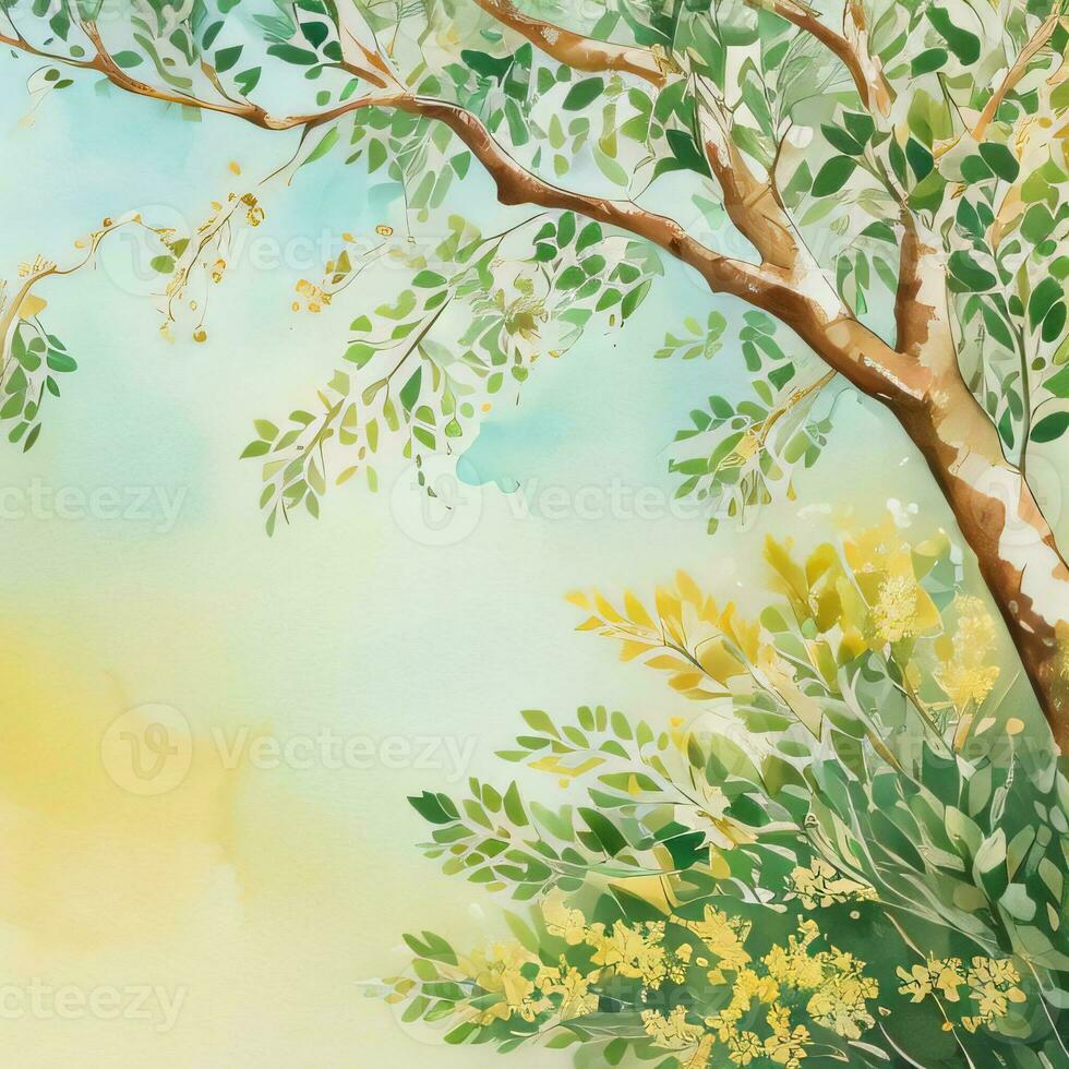 Lexury Watercolor Eucalyptus Background photo