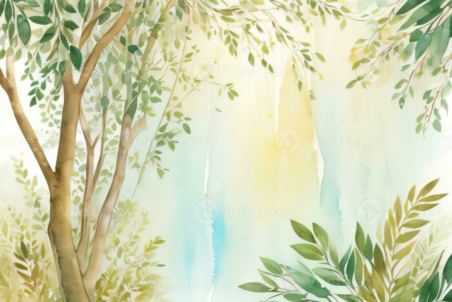 Lexury Watercolor Eucalyptus Background photo