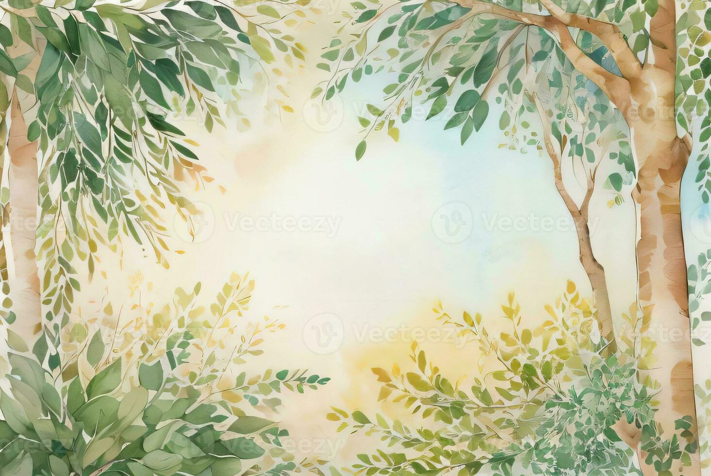 Lexury Watercolor Eucalyptus Background photo