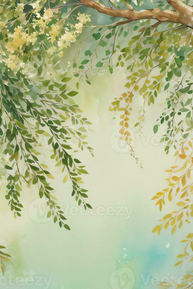 Lexury Watercolor Eucalyptus Background photo