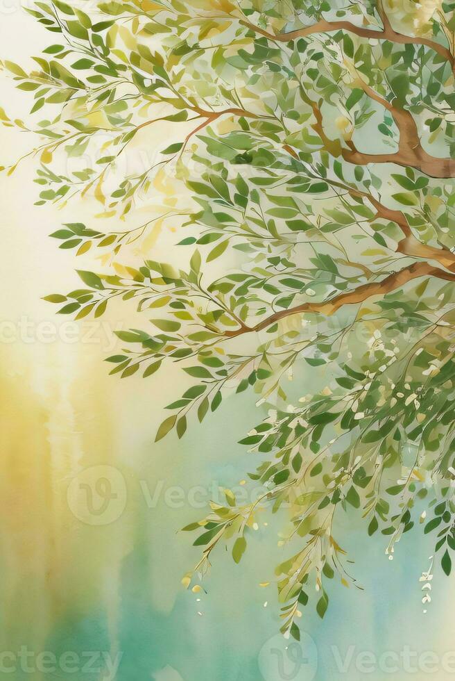 Lexury Watercolor Eucalyptus Background photo