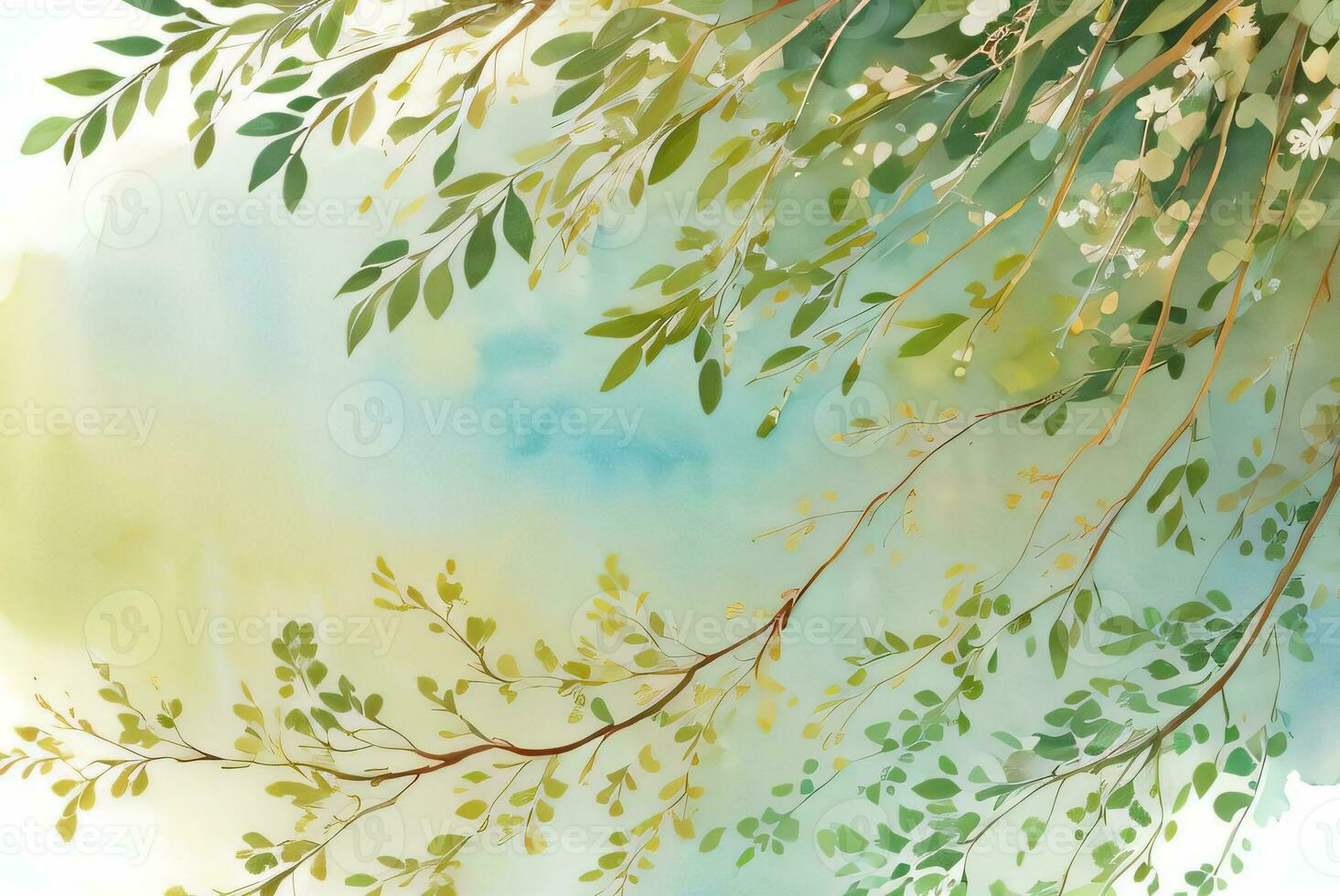 Lexury Watercolor Eucalyptus Background photo