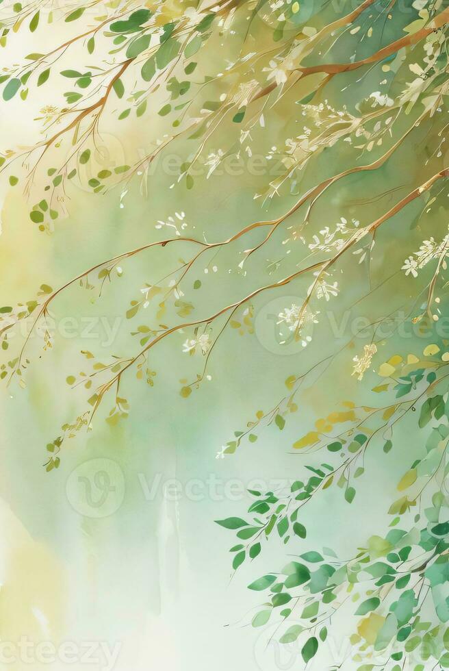 Lexury Watercolor Eucalyptus Background photo