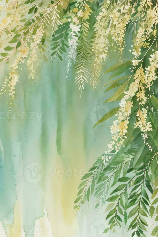 Lexury Watercolor Eucalyptus Background photo