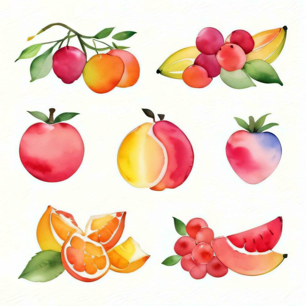 Watercolor Fruits Clipart photo