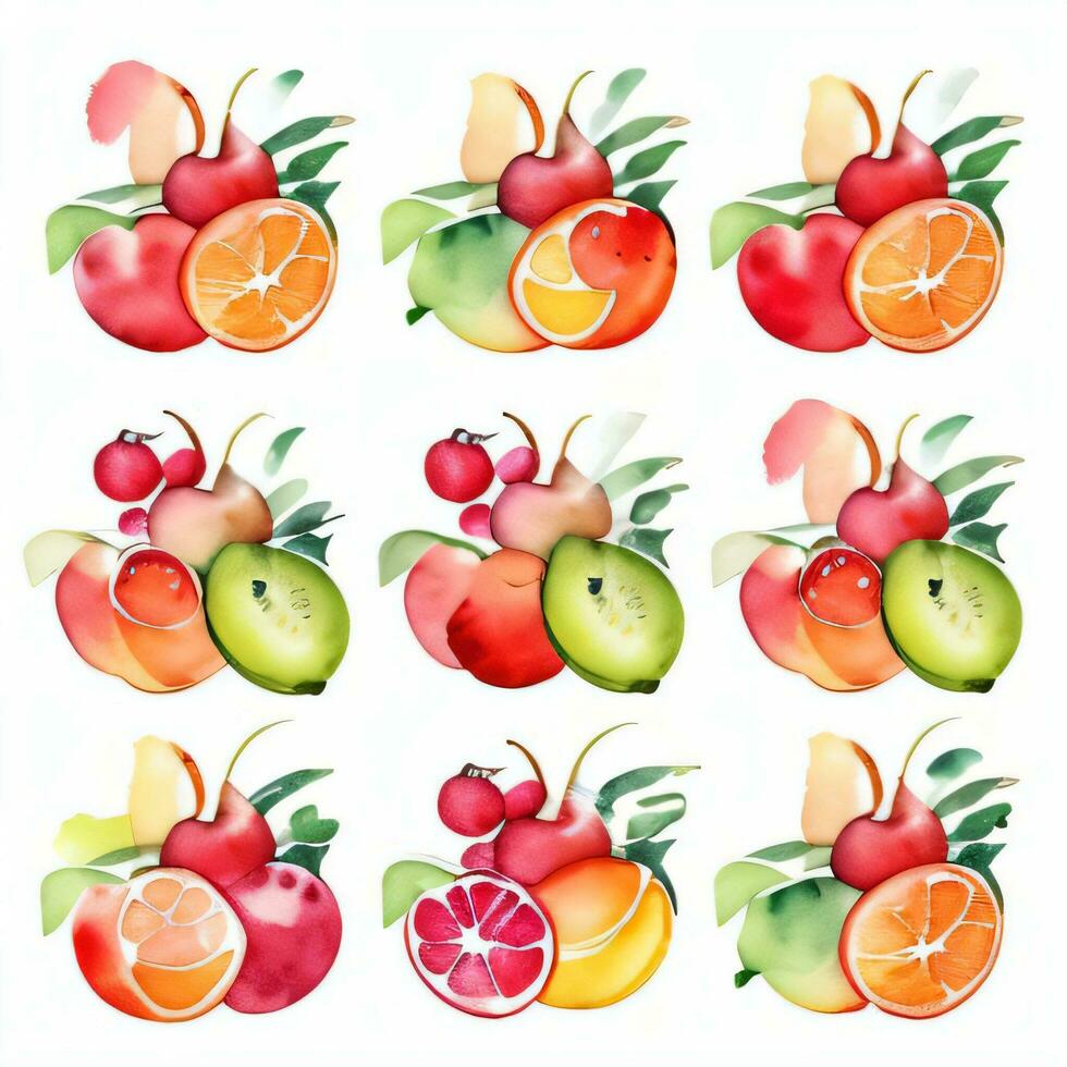 acuarela frutas clipart foto