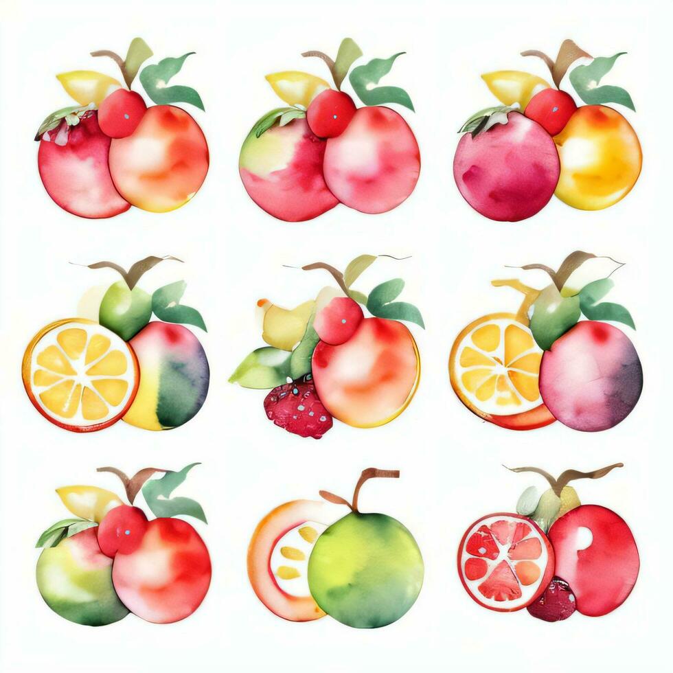 Watercolor Fruits Clipart photo