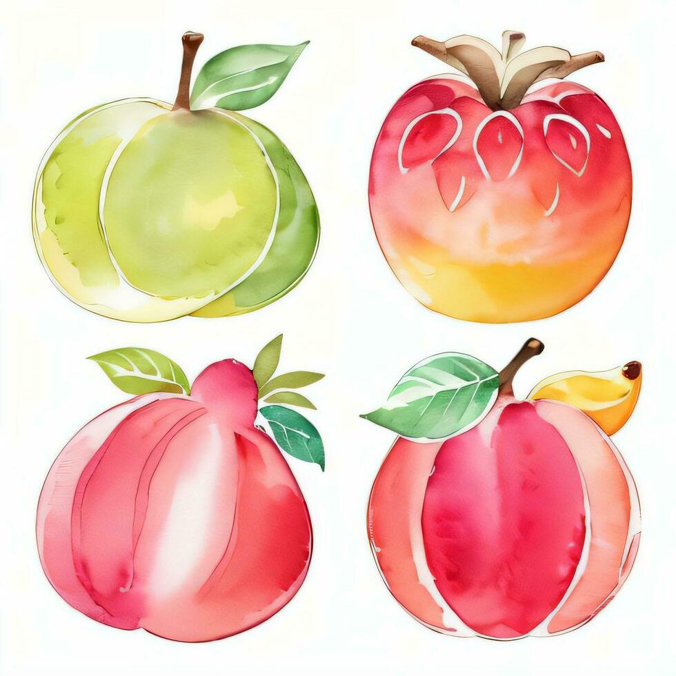 acuarela frutas clipart foto