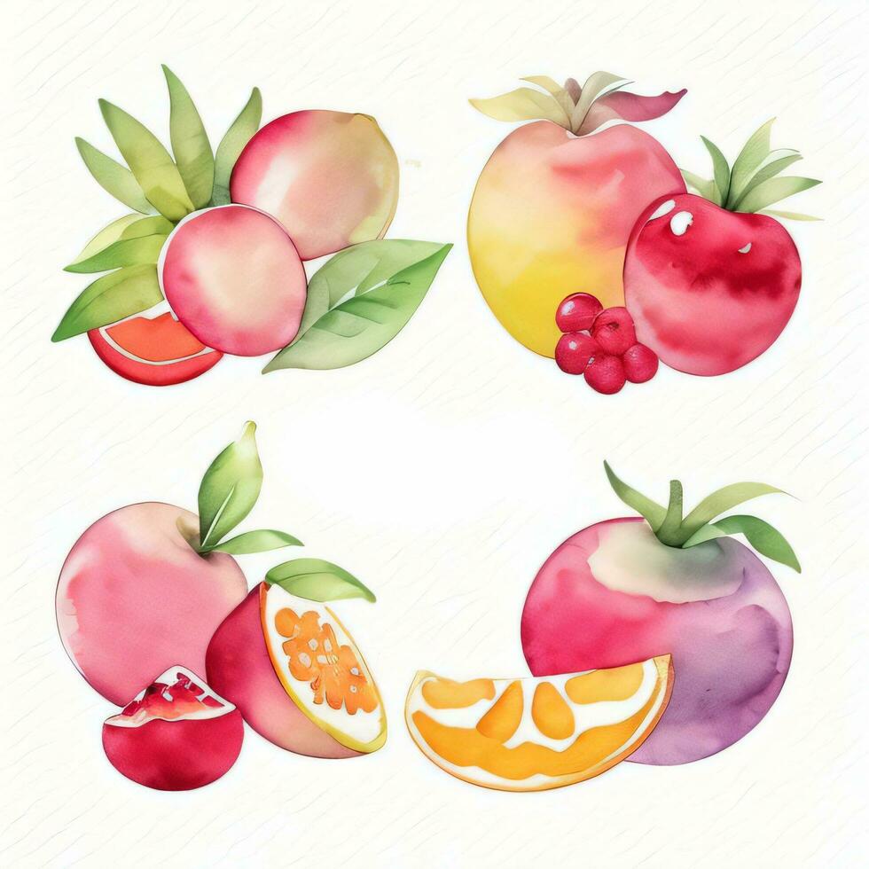 Watercolor Fruits Clipart photo