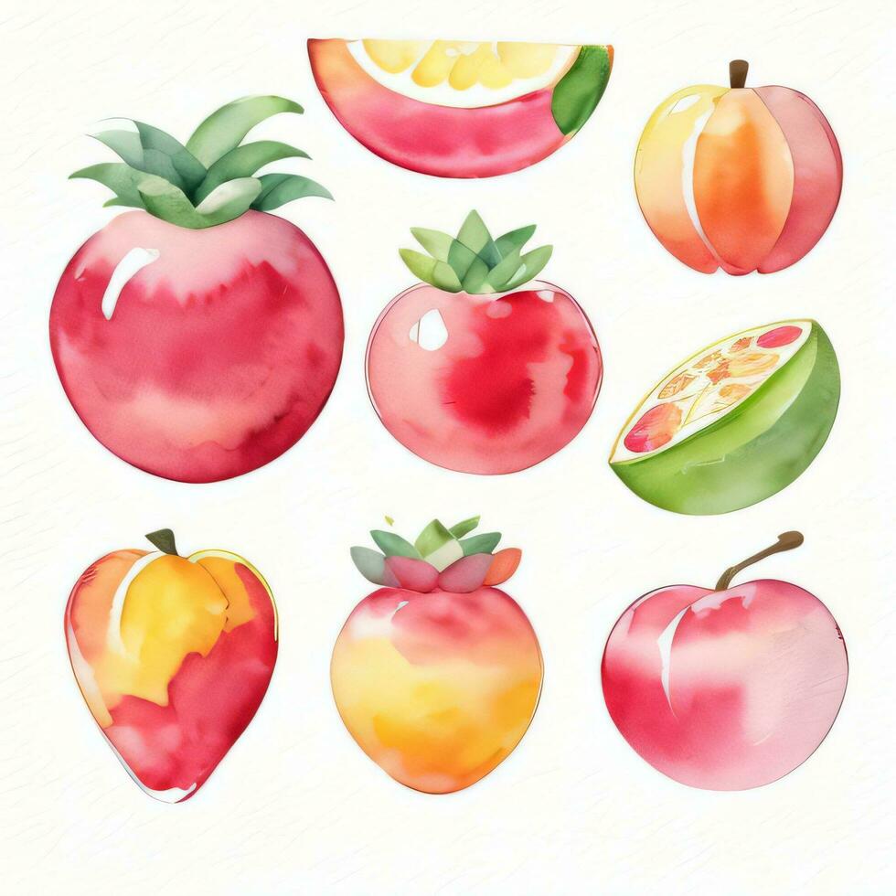 Watercolor Fruits Clipart photo