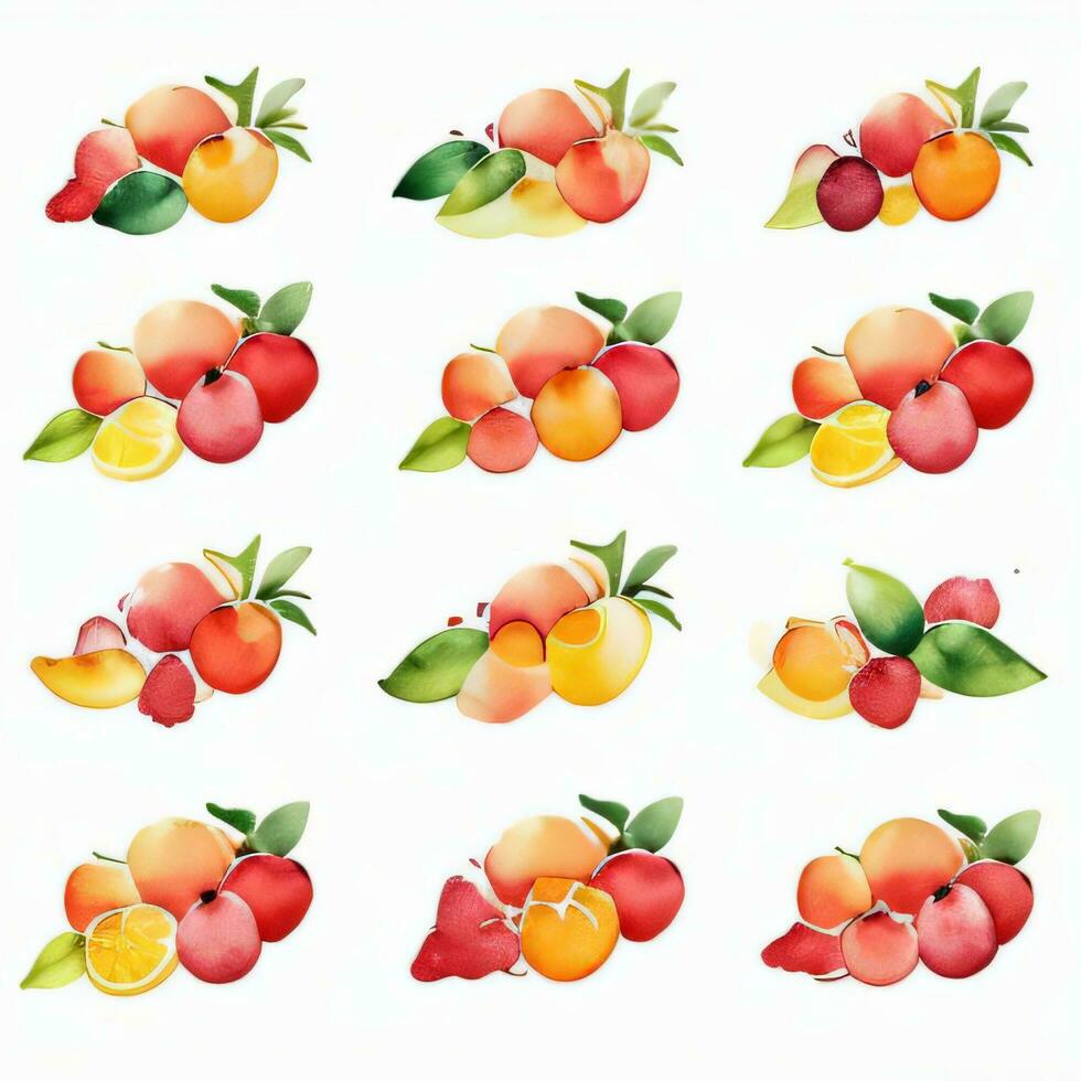 Watercolor Fruits Clipart photo