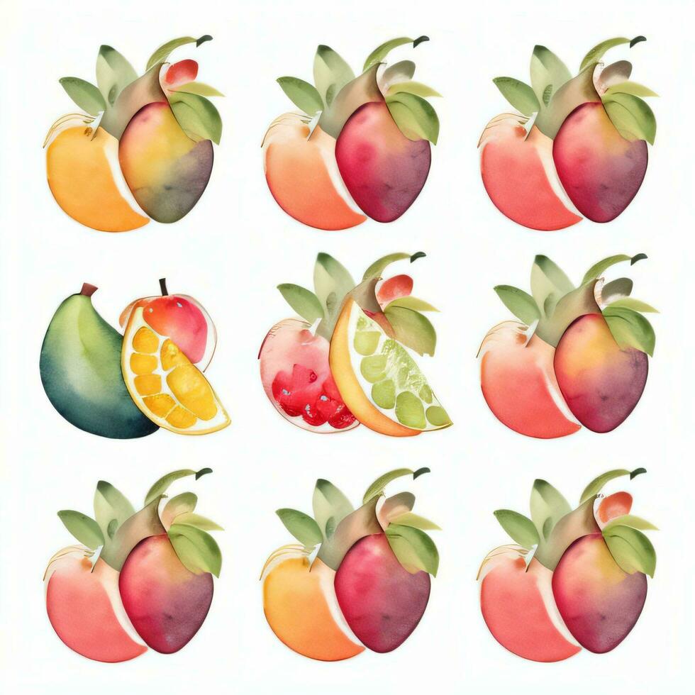 Watercolor Fruits Clipart photo