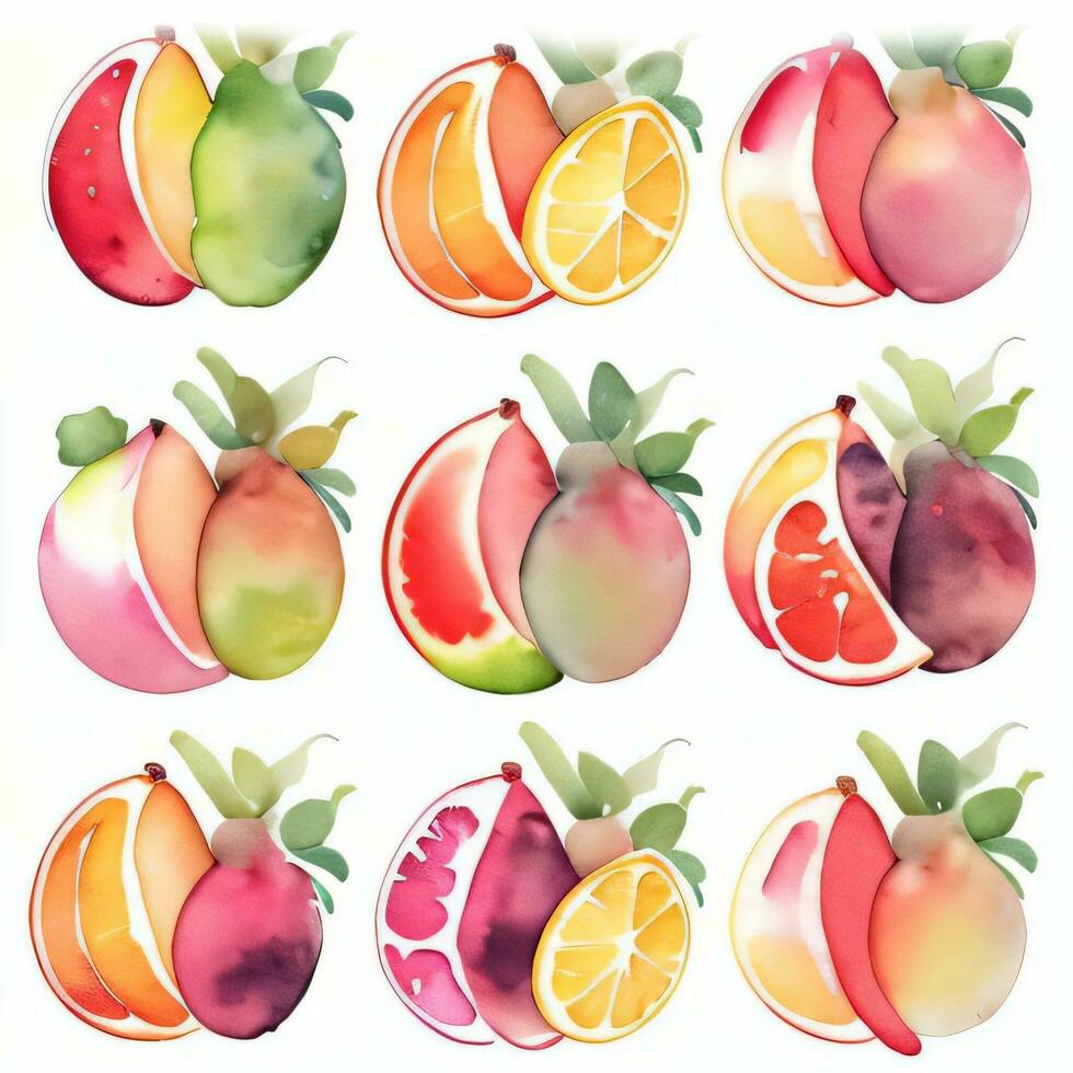 Watercolor Fruits Clipart photo