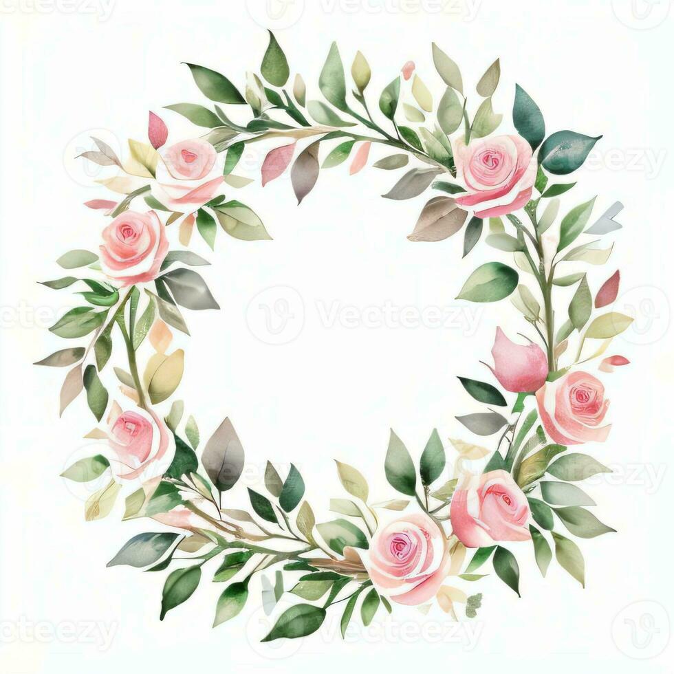 Pink Watercolor Roses Clipart photo