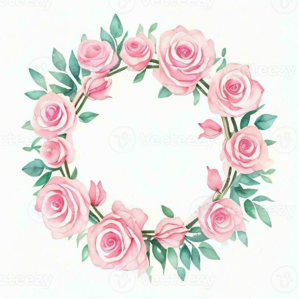 Pink Watercolor Roses Clipart photo