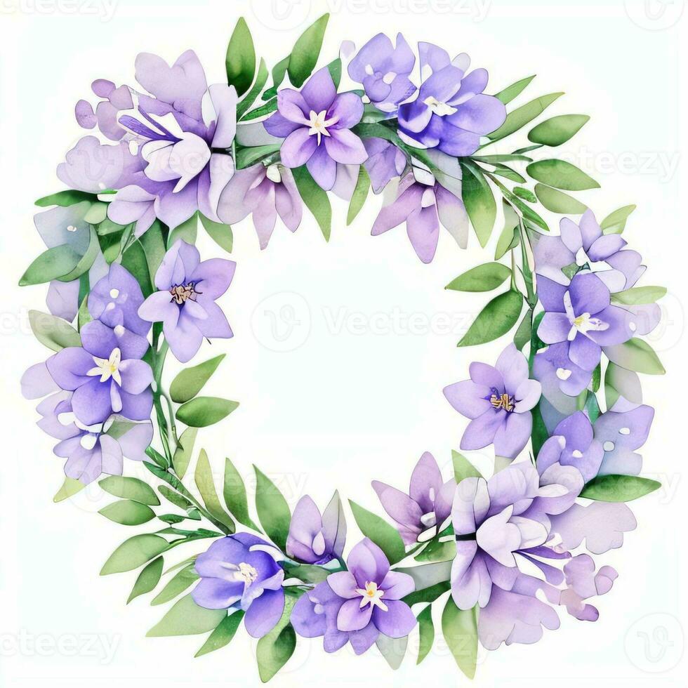 Watercolor Lilac Flowers Clipart photo