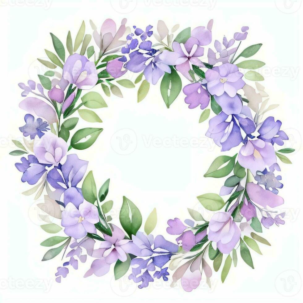 Watercolor Lilac Flowers Clipart photo