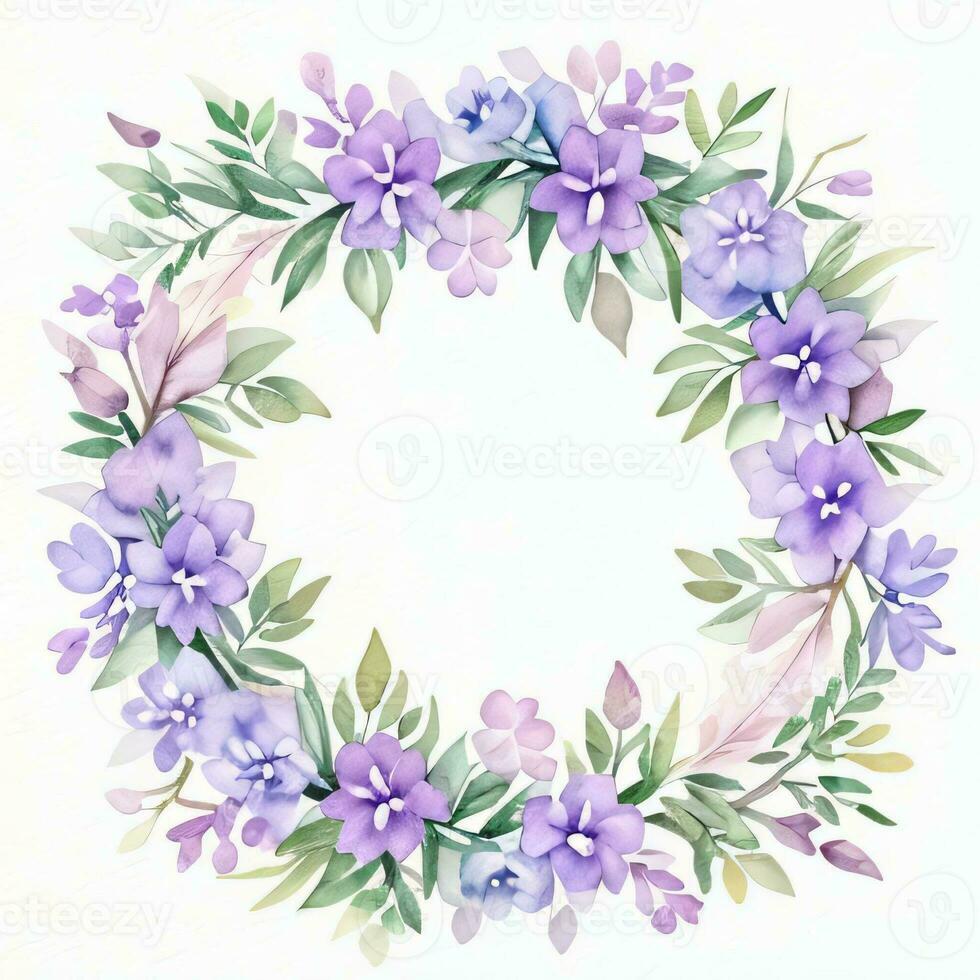 Watercolor Lilac Flowers Clipart photo