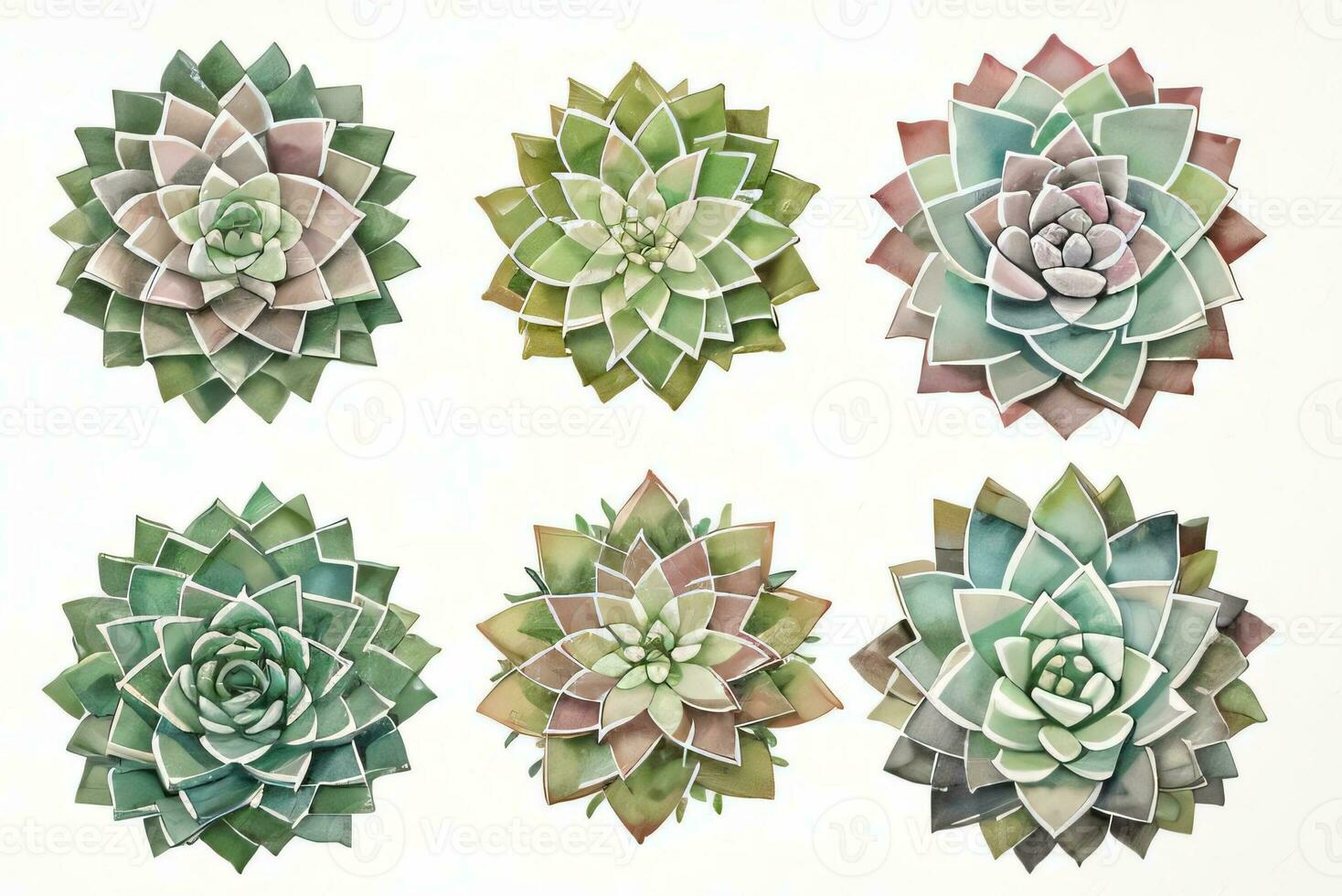 Watercolor Succulents Clipart photo