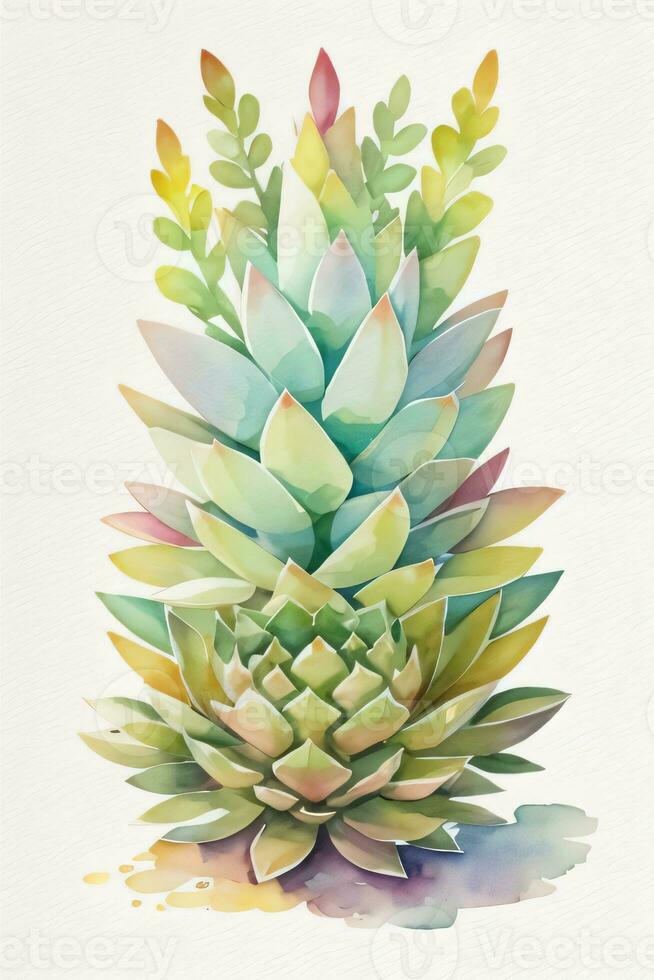 Watercolor Succulents Clipart photo