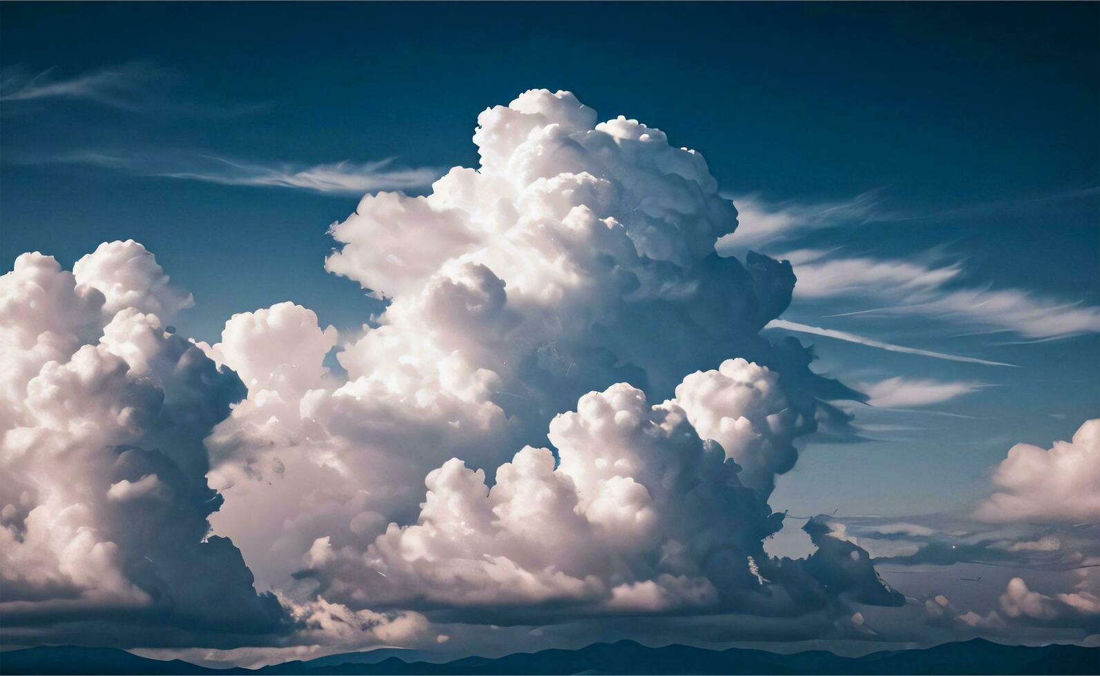 The Photo of the Fluffy Clouds Background Wallpaper