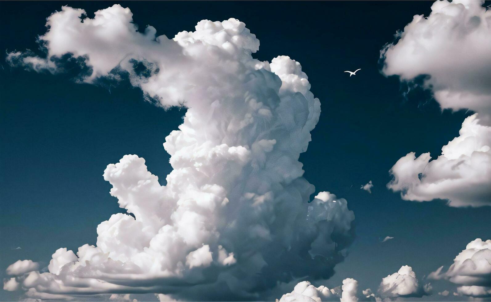 The Photo of the Fluffy Clouds Background Wallpaper