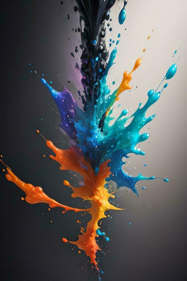 Abstract color splashes liquid background wallpaper photo