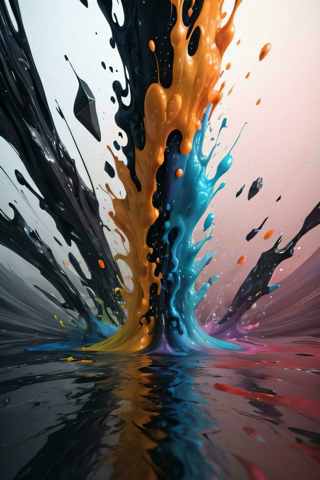 Abstract color splashes liquid background wallpaper photo