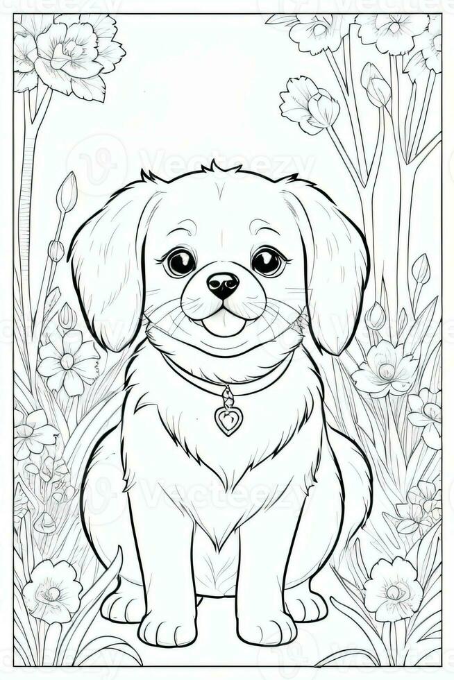 Coloring Page With Animals photo
